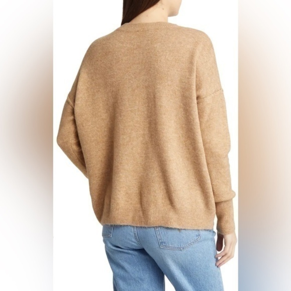 Vince Camuto drop sleeve sweater camel XS oversized boyfriend - Picture 2 of 12